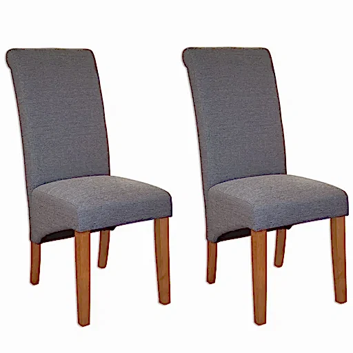 Perth Grey Fabric Dining Chair (Sold in Pairs) - The Furniture Mega Store 