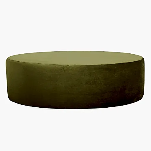 Alena Velvet Round Footstool - Choice Of Colours - The Furniture Mega Store
