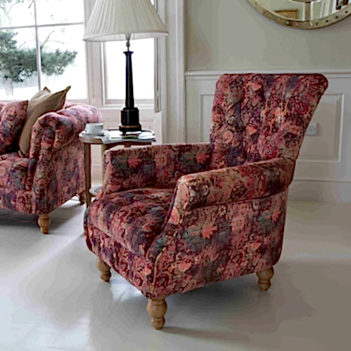Serpentine Buttoned Chesterfield Wing Chair - The Furniture Mega Store 
