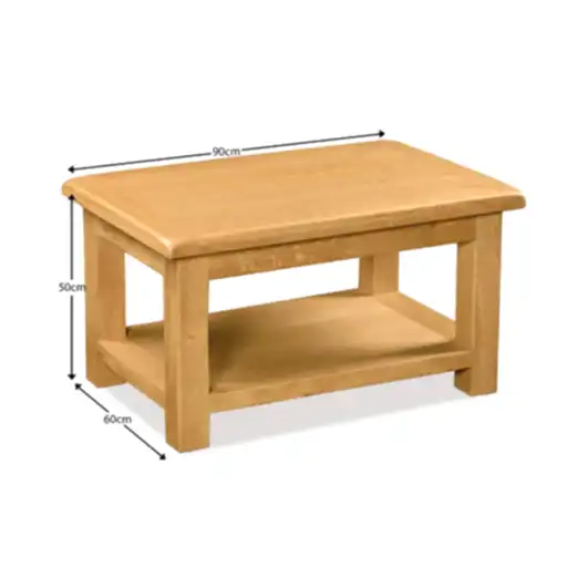 Sailsbury Solid Oak Small Coffee Table - The Furniture Mega Store 