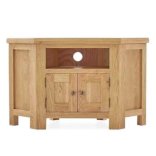 Sailsbury Solid Oak Corner TV Cabinet - 105cm - The Furniture Mega Store 