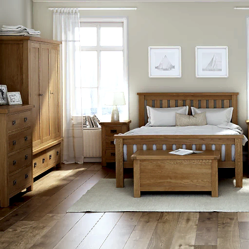 Sailsbury Solid Oak Gents Wardrobe 3 Doors & 3 Bottom Storage Drawers - The Furniture Mega Store 