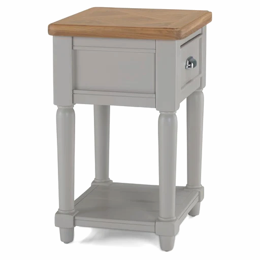 Sunbury Oak & Grey Painted 1 Drawer Side Table - The Furniture Mega Store 