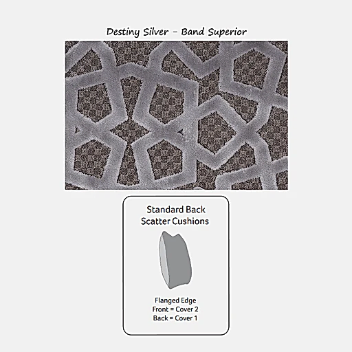 Destiny Silver Fabric Cushions - Choice Of Size & Filling - The Furniture Mega Store