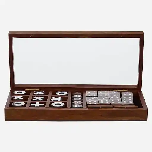 Sheesham Wood Multi Games Set - The Furniture Mega Store 