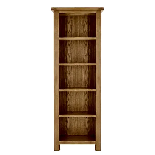 Sailsbury Solid Oak Tall Slim Bookcase - 180cm - The Furniture Mega Store 