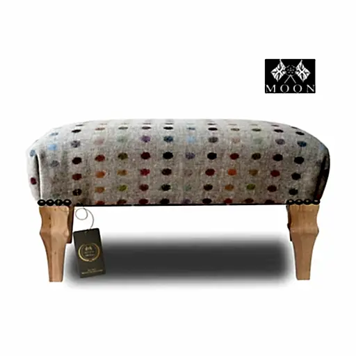 Moon Wool Small Banquet Footstool - Choice Of Wool & Legs - The Furniture Mega Store