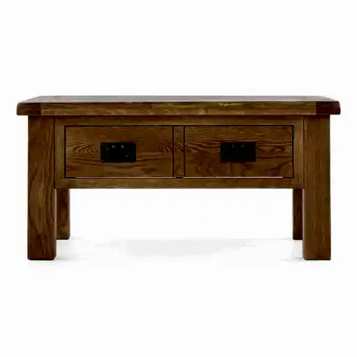 Sailsbury Solid Oak 2 Drawer Coffee Table - The Furniture Mega Store 