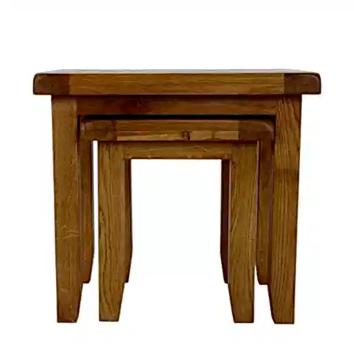 Torino Country Solid Oak Nest Of 2 Tables - The Furniture Mega Store 