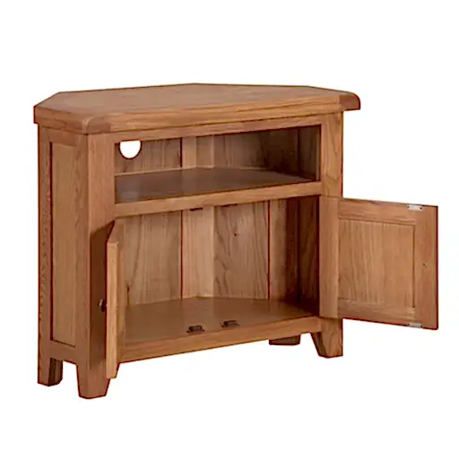 Torino Country Solid Oak Corner TV Cabinet - The Furniture Mega Store 