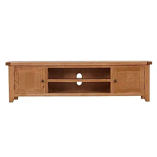 Torino Country Solid Oak Extra Large 2 Door TV Cabinet - 150cm - The Furniture Mega Store 