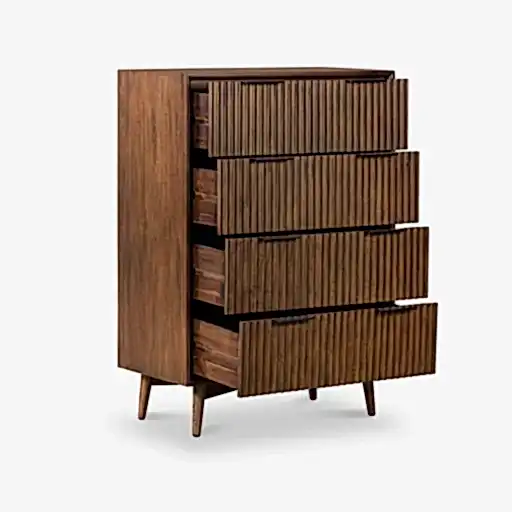Strand Walnut Chest Of 4 Drawers - The Furniture Mega Store