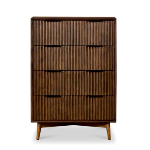 Strand Walnut Chest Of 4 Drawers - The Furniture Mega Store