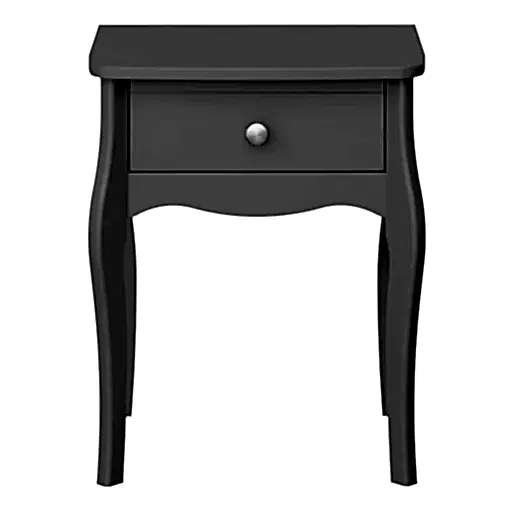 Baroque 1 Drawer Bedside Table - Grey Painted Finish - The Furniture Mega Store 