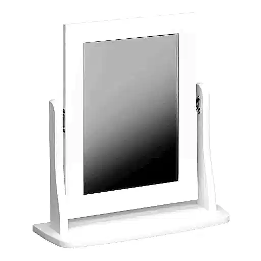 Baroque Vanity Mirror - White Painted Finish - The Furniture Mega Store 