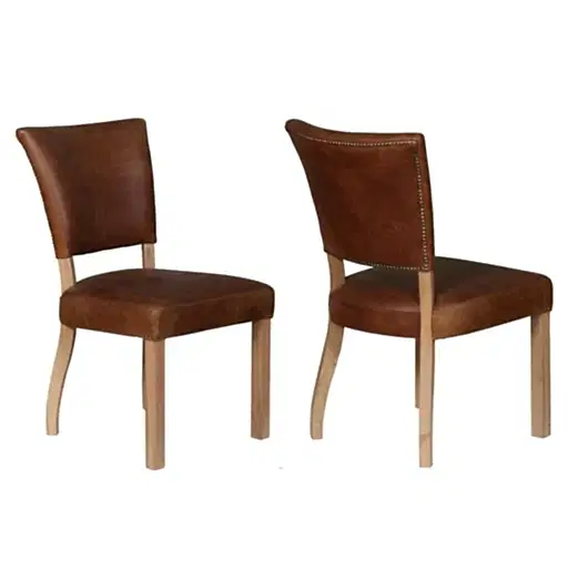 Repton Vintage Leather Dining Chair - Choice Of Leathers & Legs - The Furniture Mega Store