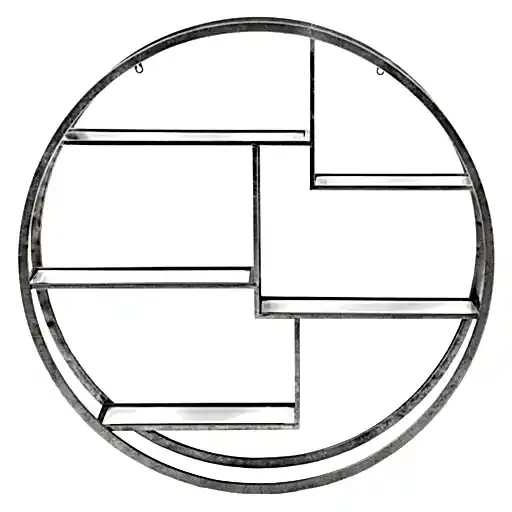 Large Circular Silver Wall Hanging Multi Shelf - The Furniture Mega Store 
