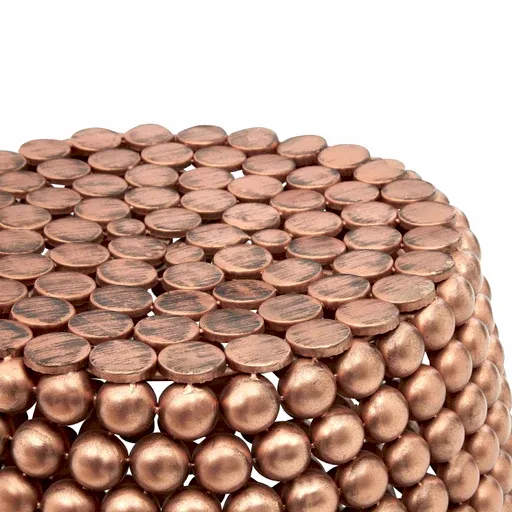 Templar Copper Beaded Barrel Side Table - The Furniture Mega Store 