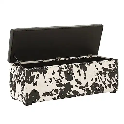 Rodeo Cowhide Storage Bench Seat - The Furniture Mega Store 