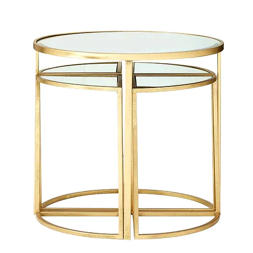 Farran Gold Set Of 5 Nest Tables - The Furniture Mega Store 
