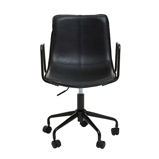 Branson Black Leather Swivel Office Chair - The Furniture Mega Store