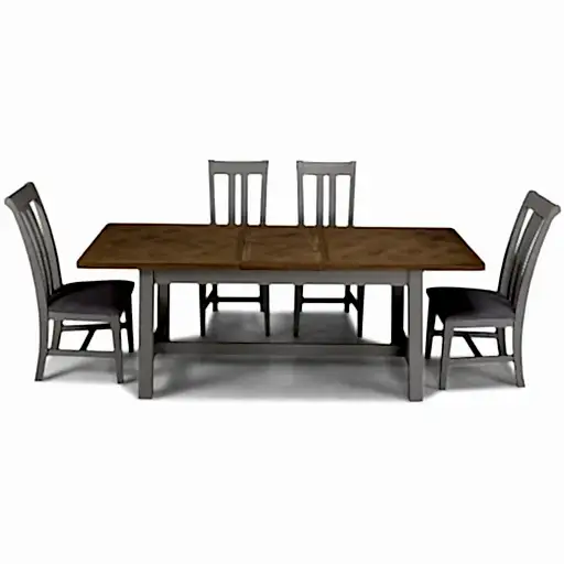 Sunbury Oak And Grey Painted 1.6 Extending Table And 4 Chairs - The Furniture Mega Store