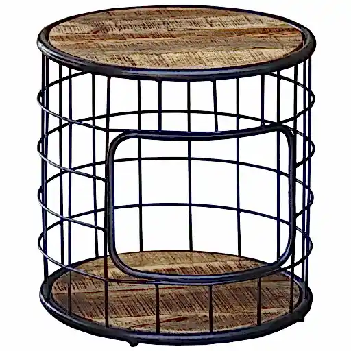 Metro Mango Wood Round Coffee Table - The Furniture Mega Store 
