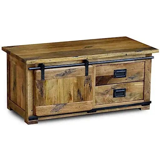 Germain Iron Works Mango Wood Large Coffee Table - The Furniture Mega Store 