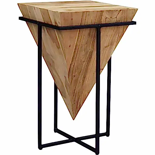 Modern Reclaimed Industrial Small Side Table - 1070 - The Furniture Mega Store 