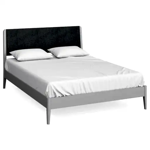 Capri Silver Grey 5ft King Size Bed, Low Foot End with Panelled Headboard - The Furniture Mega Store 