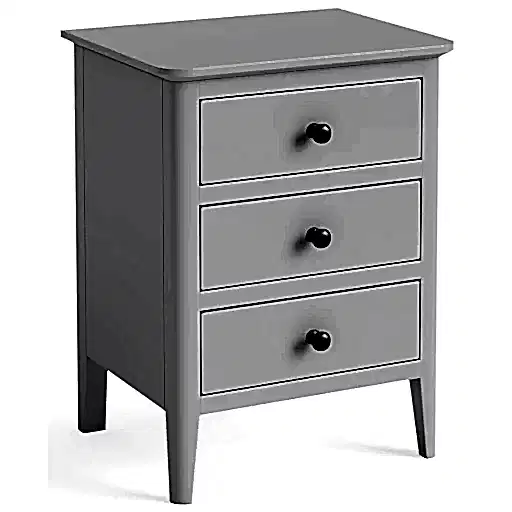 Capri Silver Grey Bedside Cabinet - 3 Drawers - The Furniture Mega Store 