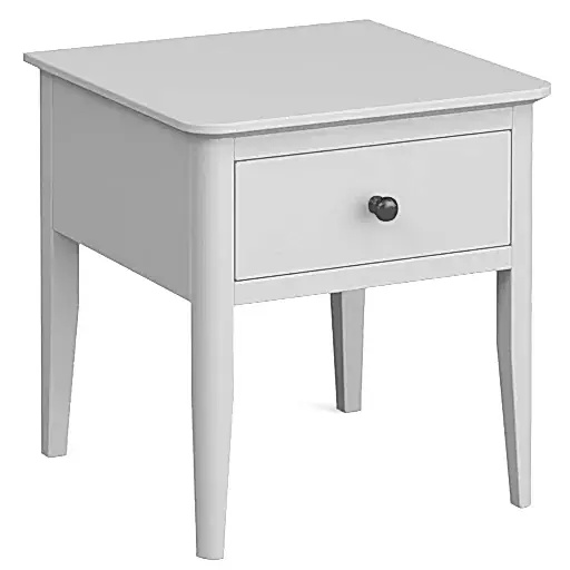 Capri Silver Grey Lamp Table with 1 Drawer - The Furniture Mega Store 