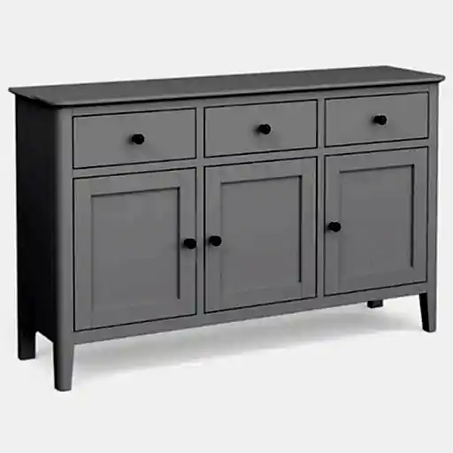 Capri Silver Grey Large Sideboard with 3 Doors & 3 Drawers - The Furniture Mega Store 