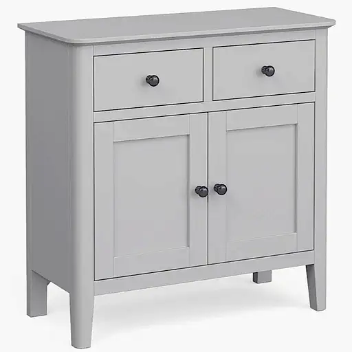 Capri Silver Grey Mini Sideboard with 2 Doors for Small Space - The Furniture Mega Store 