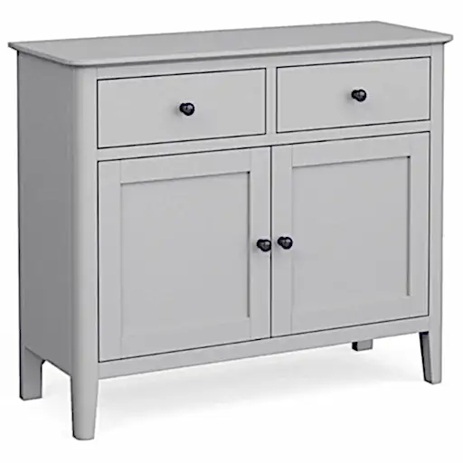 Capri Silver Grey Small Sideboard with 2 Doors & 2 Drawers - The Furniture Mega Store 