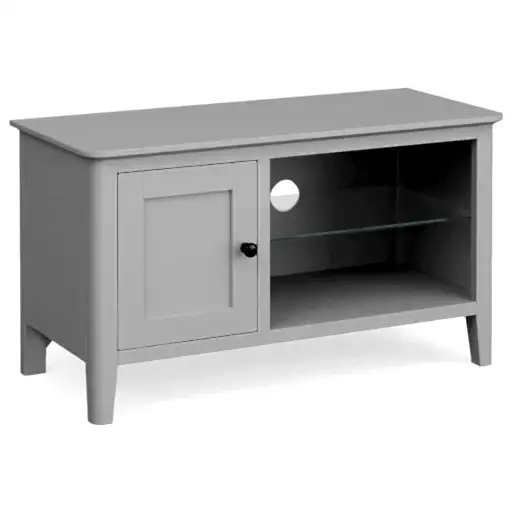 Capri Silver Grey Small TV Unit, 90cm with Storage for Television Upto 32in Plasma - The Furniture Mega Store 