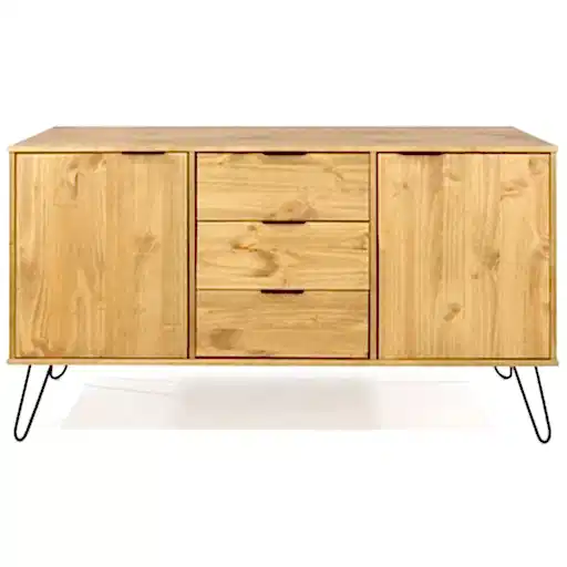 Augusta Pine Medium Sideboard with Hairpin Legs - The Furniture Mega Store 