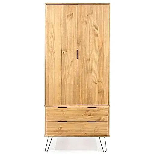 Augusta Pine 3+3 Drawer Wide Chest with Hairpin Legs - The Furniture Mega Store 
