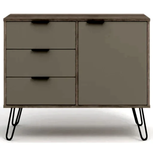 Augusta Driftwood Small Sideboard with Hairpin Legs - The Furniture Mega Store 