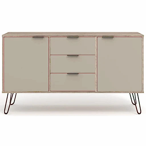 Augusta Driftwood Medium Sideboard with Hairpin Legs - The Furniture Mega Store 