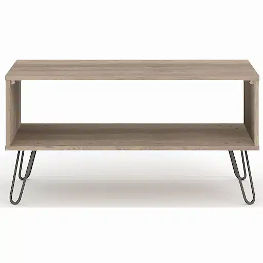 Augusta Driftwood Open Coffee Table with Hairpin Legs - The Furniture Mega Store 