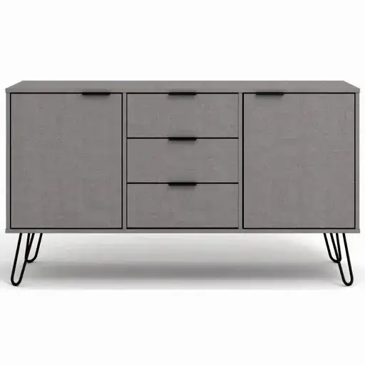 Augusta Grey Wide Sideboard with Hairpin Legs - The Furniture Mega Store 