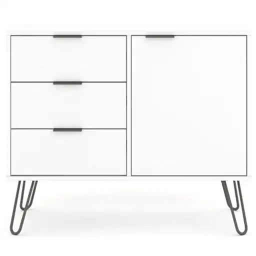 Augusta White Small Sideboard with Hairpin Legs - The Furniture Mega Store 