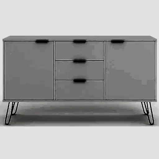 Augusta White Medium Sideboard with Hairpin Legs - The Furniture Mega Store 