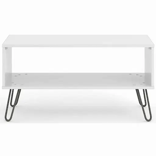 Augusta White Open Coffee Table with Hairpin Legs - The Furniture Mega Store 