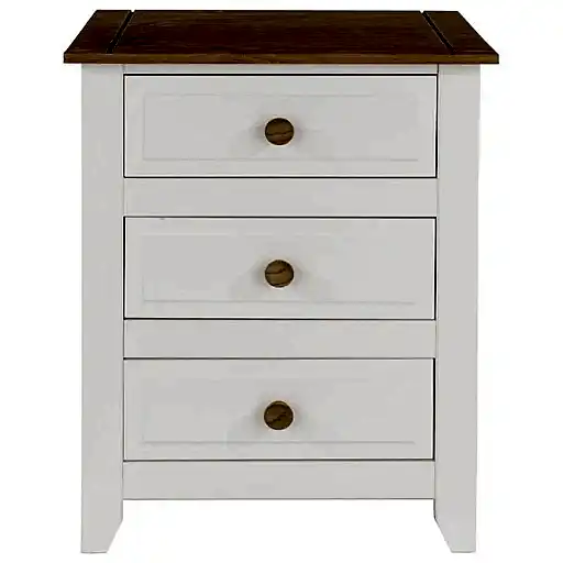 Capri White Bedside Cabinet - The Furniture Mega Store 