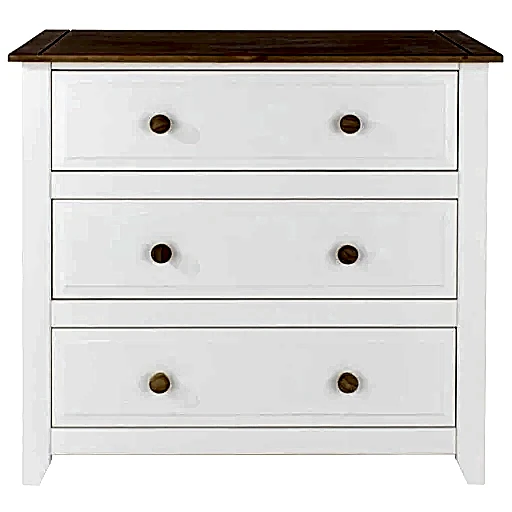 Capri White 3 Drawer Chest - The Furniture Mega Store 