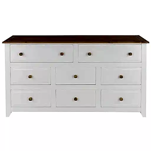 Capri White 6+2 Drawer Chest - The Furniture Mega Store 