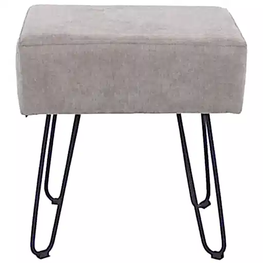 Aspen Grey Fabric Stool with Hairpin Legs - The Furniture Mega Store 