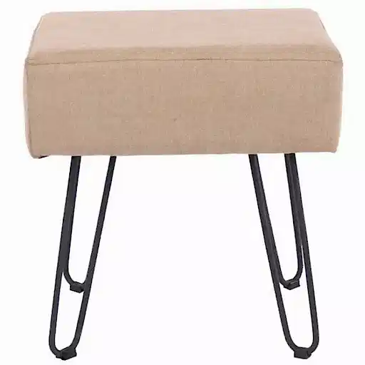 Aspen Sand Fabric Stool with Hairpin Legs - The Furniture Mega Store 